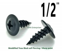 Modified Truss Head Self piercing sharp point Screws #8x 1/2″- 3″ K-Lath Black