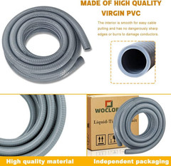 PVC Liquid-Tight Conduit – 2 Inch 25 Foot Flexible PVC Non Metallic Electrica…