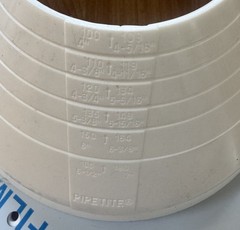 New Pipetite Wall Boot PT5-000 Size 5 3.94″ – 7.09″ White Silicone FDA
