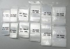 1,200pc Reclosable 2MIL Clear Bags 6 Sizes Assortment Set 200 of Each Baggies