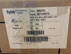 BOX OF 100! Tyco Style 20 Recessed Escutcheon White 1/2 in. Sprinkler 567054010