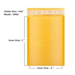 50Pcs Coolpkg #000 4″x8″ Secure Seal Kraft Bubble Mailers Padded Envelopes 4×8