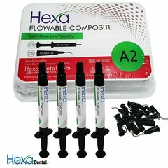Hexa FLOWABLE COMPOSITE Light Cure Low Viscosity 4x 2g Syringe+ TIPS SALE!