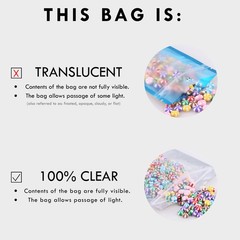 Many Different Sizes for 100 Flat Clear/Silver Metallized Foil Resealable Bags