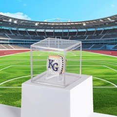 Clear Acrylic Championship Ring Display Case, Memorabilia Stand 1-Pack,