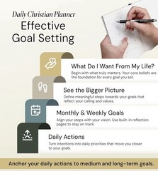 Daily Christian Planner 6 Month Undated Faith Journal Goal Setter Prayer HC