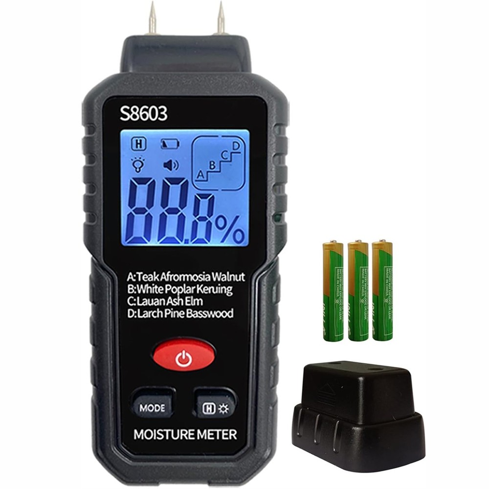Handheld Digital Wood Moisture Meter LCD Tester for Firewood Paper Cardboard