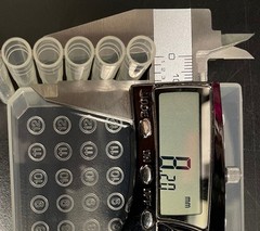 New polypropylene test tubes, 8 mm x 46 mm, case of 10 boxes, 96 tubes/box)
