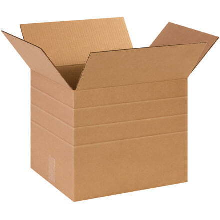 14 x 12 x 12″ Multi-Depth Corrugated Boxes, Brown 25/Bundle ECT-32