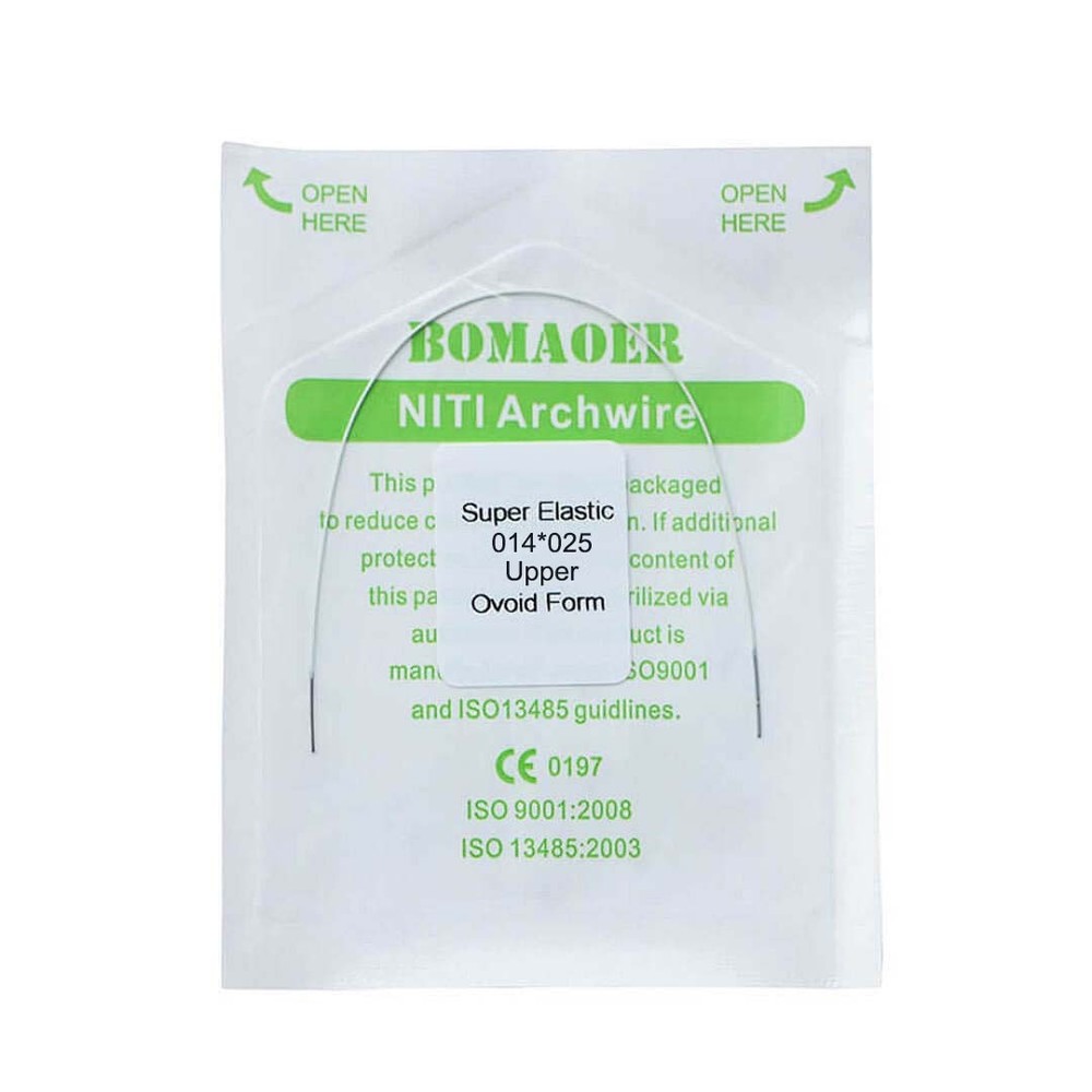 50×Dental Orthodontic Niti Rectangular Arch Wires Tooth Color Coated 14×25Upper