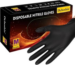 First Glove Black Industrial Disposable Nitrile Gloves 6 Mil Latex & Powder Free
