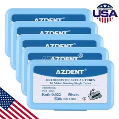 AZDENT Dental Ortho Non-Conv 1st Molar Bondable Monoblock Roth 0.022 Buccal Tube