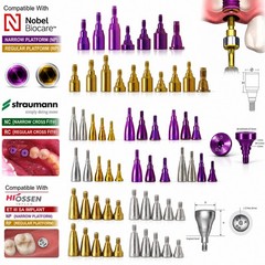 US 5P/k Dental Healing Abutment & Closure Cap Fit Nobel Straumann Hiossen Osstem