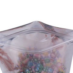 100 Matte Blue Mylar Foil Semi-Clear Window Resealable Zip Seal Food Pouch 3×5″