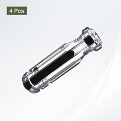 4pcs Pre-Drilled Blank Screwdriver Handles 6.3mm Hole 103mm Length Clear Black