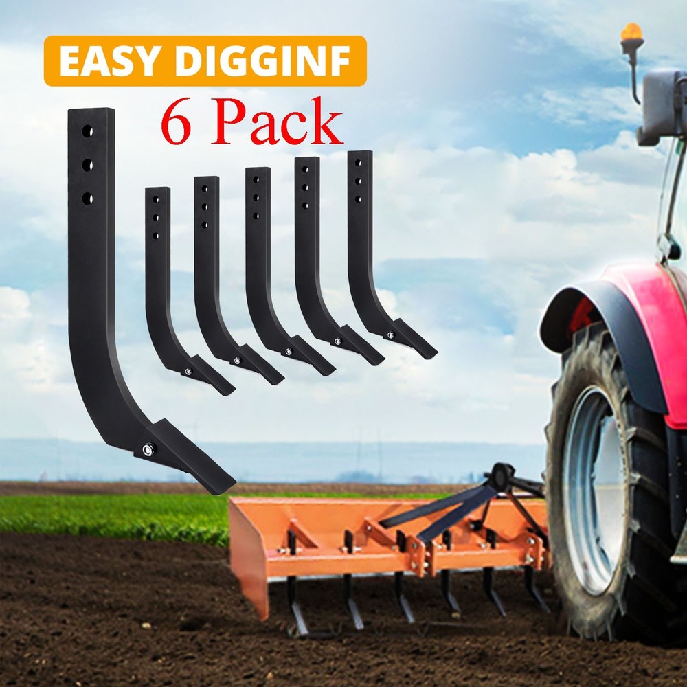 6 Pack 3 Holes Box Scraper Shank 16” Box Blade Shank Scarifier Shanks Teeth