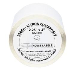 ZEBRA / ELTRON 2.25 x 4 (2.25″ x 4″) Direct Thermal Labels – (5) Rolls of 350