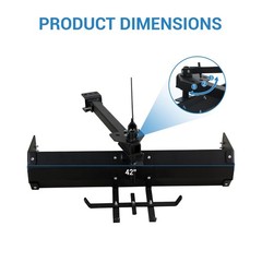 Tow Behind Box Scraper Lawn Tractor Attachments for ATV UTV Tractor Mower Black