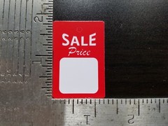 1000 Red White Sale Price Tags Merchandise Unstrung Hang Coupon Small No String