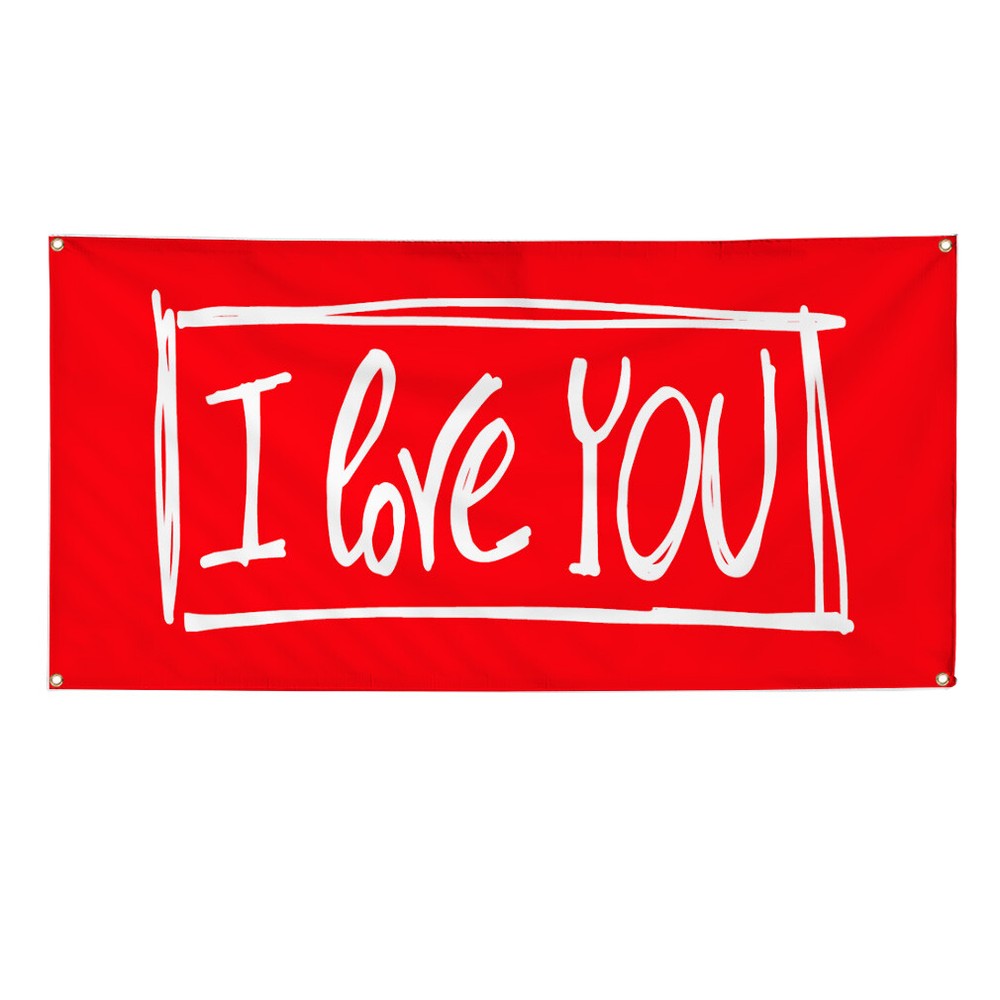 Vinyl Banner Multiple Sizes I Love You Weatherproof Industrial Yard Signs