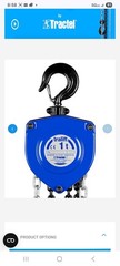 Tractel Inc. USA tralift 1 ton 30ft Chain Hoist W/1t Hook 6 x 18mm Grade 50 Blue