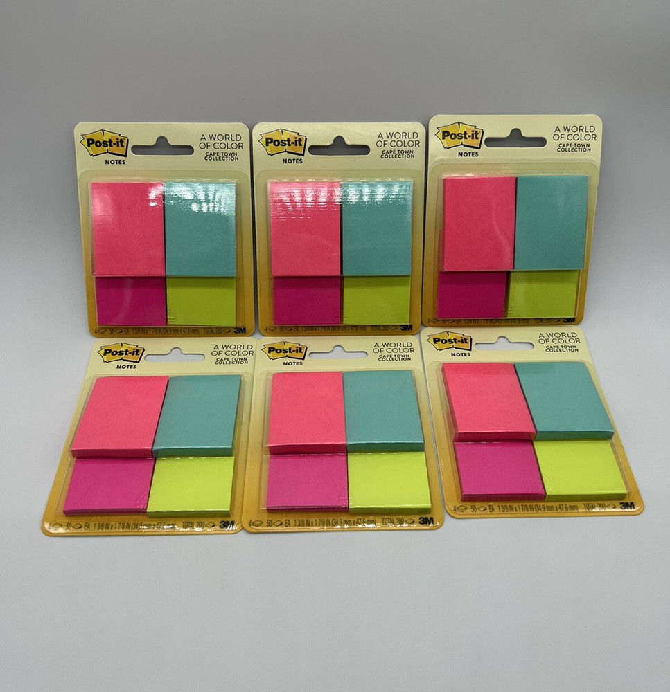 Post-It Notes 1 3/8 in X 1 7/8 in 6 Packages of 4 Pads 50 Sheets Per Pad