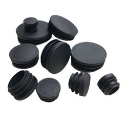 Black Round Plastic Blanking End Cap Caps Tube Pipe Inserts Plug Bung Steel Leg