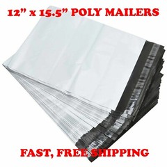 12×15.5 POLY MAILERS SHIPPING ENVELOPES SELF SEAL PACKAGING BAGS 2.5 Mil 12″x15″