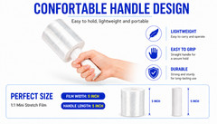 2/8/16 Rolls 5 in. x 1200 ft. Stretch Hand Wrap Clear Cling Plastic Wrap