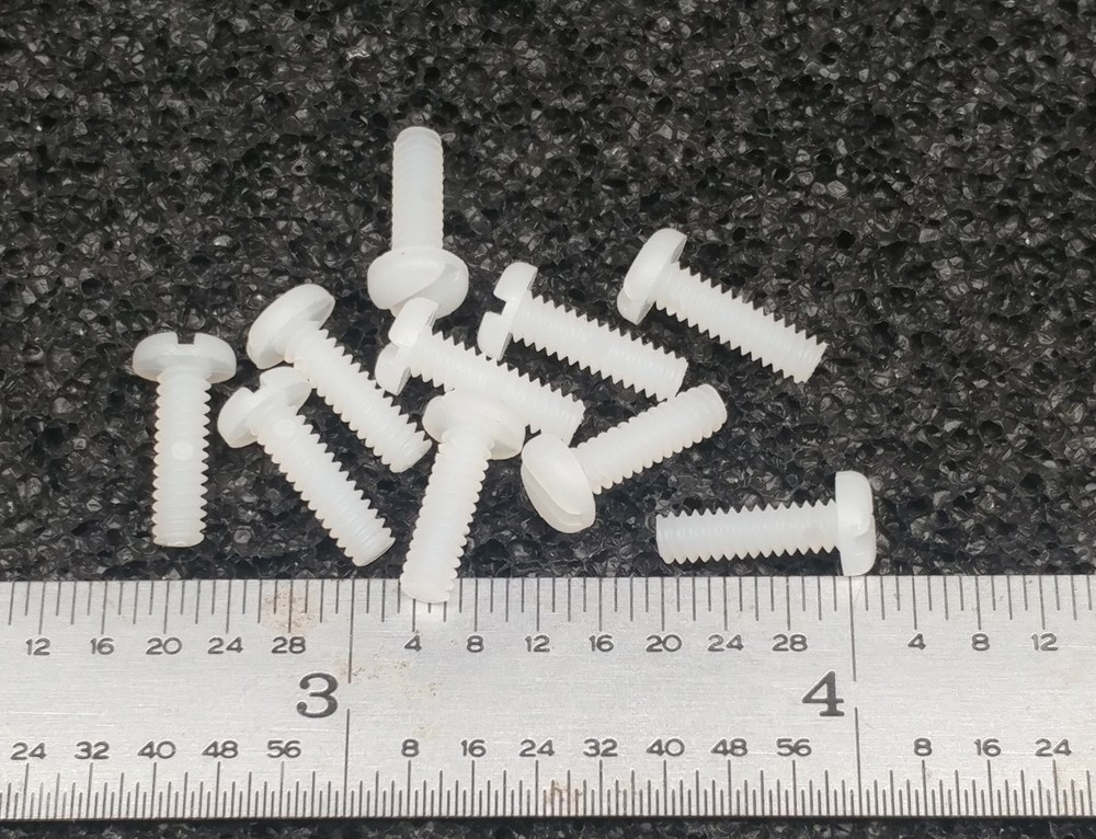 4-40 X 3/8″ SCREW PAN HEAD SLOT NYLON PLASTIC – 100 pcs