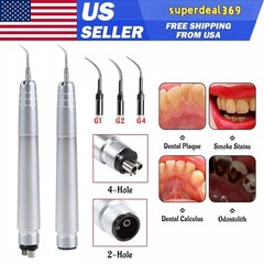 USA Dental Ultrasonic Air Perio Scaler Handpiece Hygienist 2 & 4-Holes 3 Tips CE