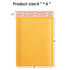4×6 inch Kraft Self Seal Bubble Mailer Padded Envelope #0000 25,50,100,500