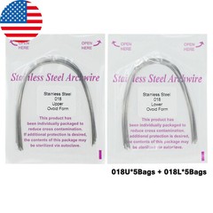 100PCS Dental Orthodontic Arch Wire Niti Stainless Steel Round Rectangular Ovoid