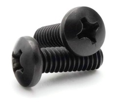 #10-24 Black Oxide Stainless Steel Phillips Pan Head Machine Screw Select Size