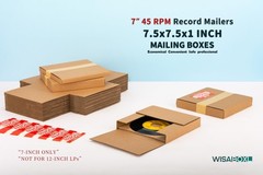 Wisaiboxl 7-inch 45 RPM Record Mailers (NOT for 12-inch LPs), 25 Pack, Brown