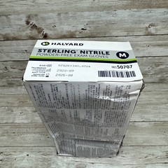 Halyard Sterling Nitrile Exam Gloves, 1 Box *Dented* 200 Size: MEDIUM Exp: 08/25