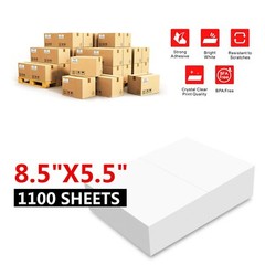 200-11000 Half Sheet Address Shipping Labels Blank Page 8.5 x 5.5 Self Adhesive
