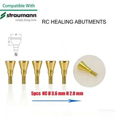 US 5Pc Fit Straumann Titanium NC Healing Abutment & Closure Cover Cap ITI BL/BLT