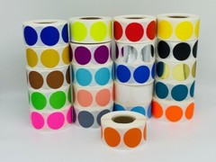 1-inch Round Orange (ONLY) Color Coded Inventory Dot Stickers 1 Roll 500 Labels