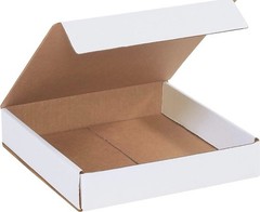 50 10″ x 10″ x 2″ White Corrugated Mailers Die Cut Tuck Flap Boxes Free Shipping