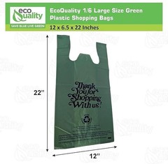 12×6.5×22 Inches Green Plastic Shopping Bags for Grocery Takeout Retail 480 Pcs