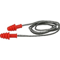 PIP Reusable TPR Corded Ear Plugs, NRR 27, Red, 100 Pairs