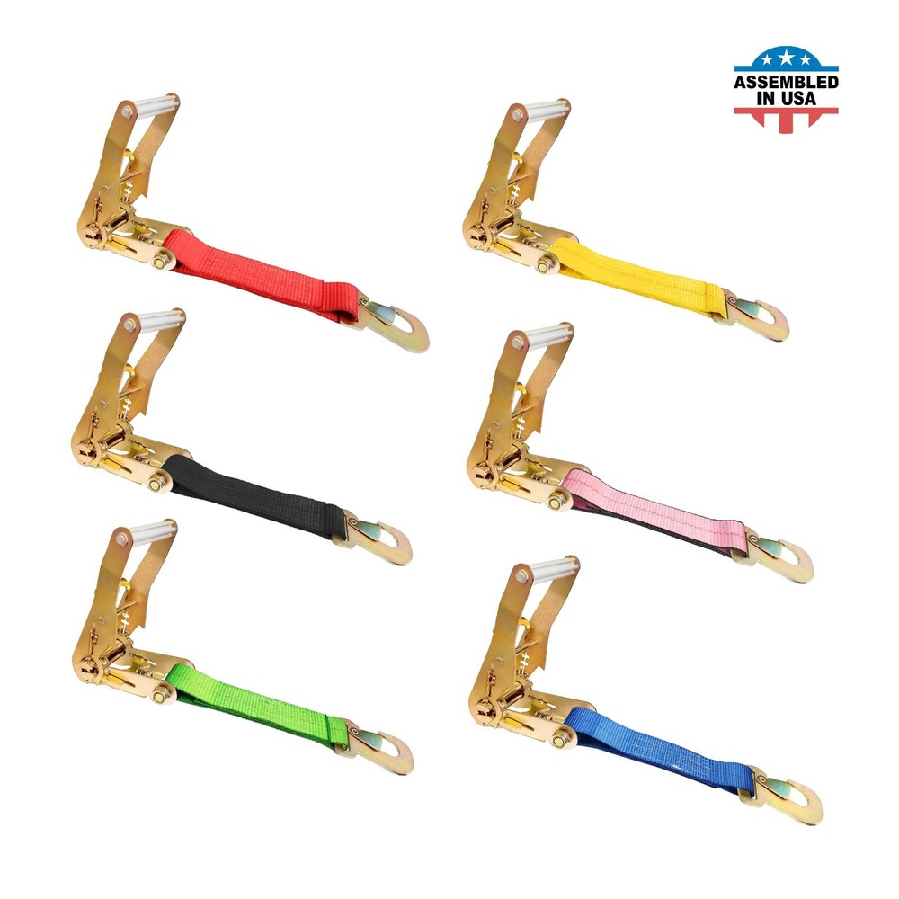 USA Heavy Duty 2″ Ratchet Tie Down Replacement Short Fixed End Strap w/Snap Hook