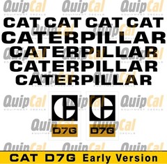 Cat D6D, Cat D7G, Cat D8H Early Version Decal Set. Early Cat Dozer Decals