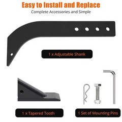 1PCS 18” Box Blade Shank Steel Scarifier Shanks Teeth 4 Holes Box Scraper Shank