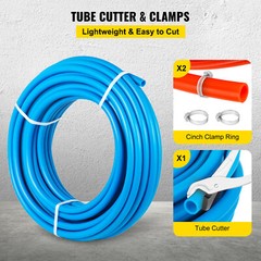 VEVOR 200ft 1/2 Oxygen Barrier PEX tubing 100ft RED and 100ft BLUE Pipe Pex-B