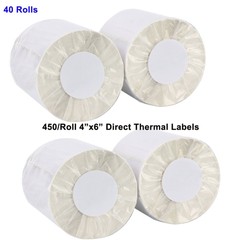 40 Rolls Direct Thermal Labels 450/Roll 4×6 For Zebra Eltron GK420D 2844 ZP-450