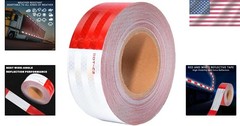 2 Inch x 160 Feet Reflective Tape Red White Waterproof for Vehicles Trailers