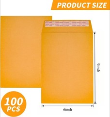 100 Pack Kraft Catalog Mailing Envelopes Mailers Peel Self Seal 6×9/9×12/10×13