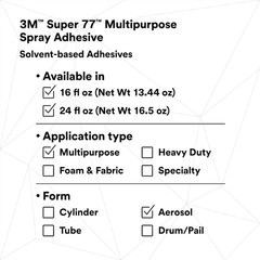 Super 77 Multipurpose Permanent Spray Adhesive Glue, Paper, Cardboard, Fabric, P